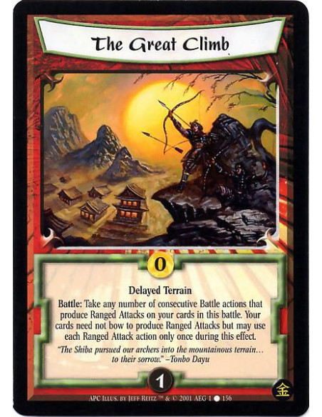 The Great Climb  - Delayed Terrain Battle : Take any number of consecutive Battle actions that produce Ranged Attacks on your ca