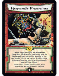 Unspeakable Preparations  - Limited : Target one of your non-Shadowlands personalities. The Personality permanently gains the Sh