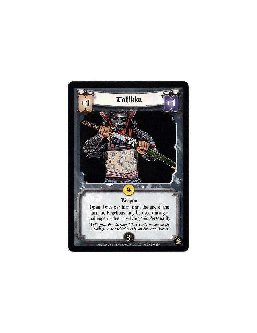 Taijikku (French)  - Weapon Open: Once per turn, until the end of the turn, no Reactions may be used during a challenge or duel 