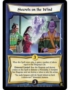 Secrets on the Wind  - When put in play, this spell gains one token for each point of Chi of the Shugenja it is attached to. Lim