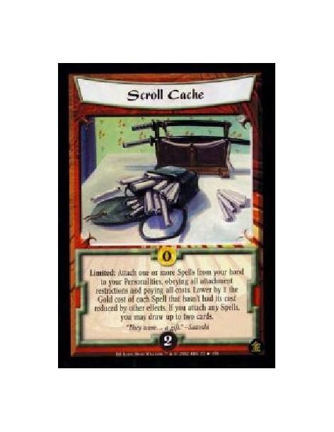 Scroll Cache (French)  - Limited: Attach one or more Spells from your hand to your Personalities, obeying all restrictions and p