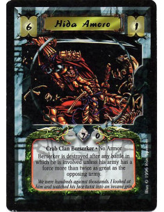 Hida Amoro  - Crab Clan Berserker. Undead. Experienced 2. Unique Lose 5 Honor. Amoro can only attach Skeleton and Zombie Followe