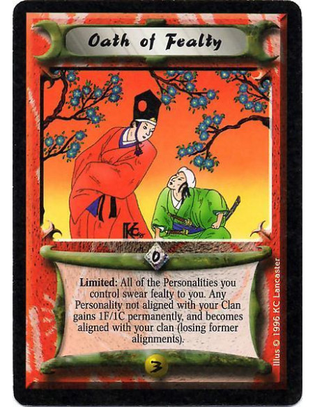 Oath of Fealty  - Limited: Your Personalities "swear fealty" to you. Each of your Personalities without your Faction's trait per