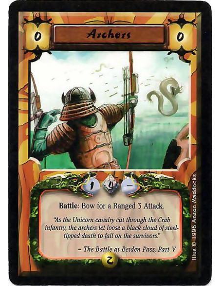 Archers  - Battle: Bow for a Ranged 3 Attack.
