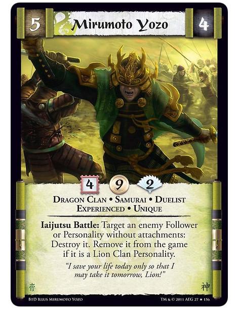 Mirumoto Yozo Exp (Español)  - Dragon Clan • Samurai • Duelist • Experienced • UniqueIaijutsu Battle: Target an enemy Follower o