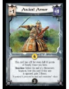 Ancient Armor  - This card has +2F for every full 10 points of Family Honor you have. Reaction: Before the end of a Maneuvers Se