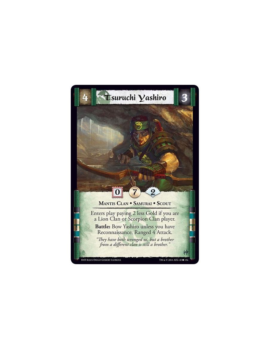 Tsuruchi Yashiro  - Mantis Clan • Samurai • ScoutEnters play paying 2 less Gold if you are a Lion Clan or Scorpion Clan player. 