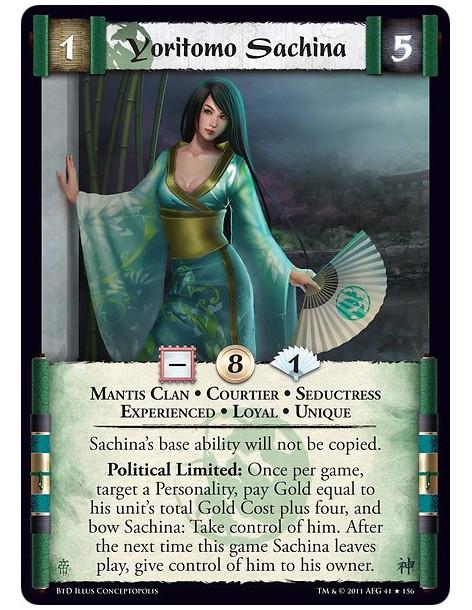 Yoritomo Sachina Exp  - Mantis Clan • Courtier • Seductress • Experienced • Loyal • UniqueSachina’s base ability will not be cop