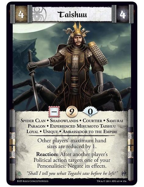 Taishuu Exp (Español)  - Spider Clan • Shadowlands • Courtier • Samurai • Paragon • Experienced Mirumoto Taishuu • Loyal • Uniqu