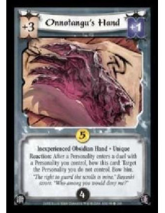 Onnotangu's Hand Inexp (Spanish Language)  - Inexperienced Obsidian Hand · Unique. Reaction: After a Personality enters a duel w