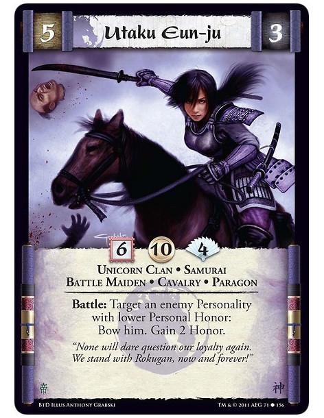 Utaku Eun-ju (Español)  - Unicorn Clan • Samurai • Battle Maiden • Cavalry • ParagonBattle: Target an enemy Personality with low