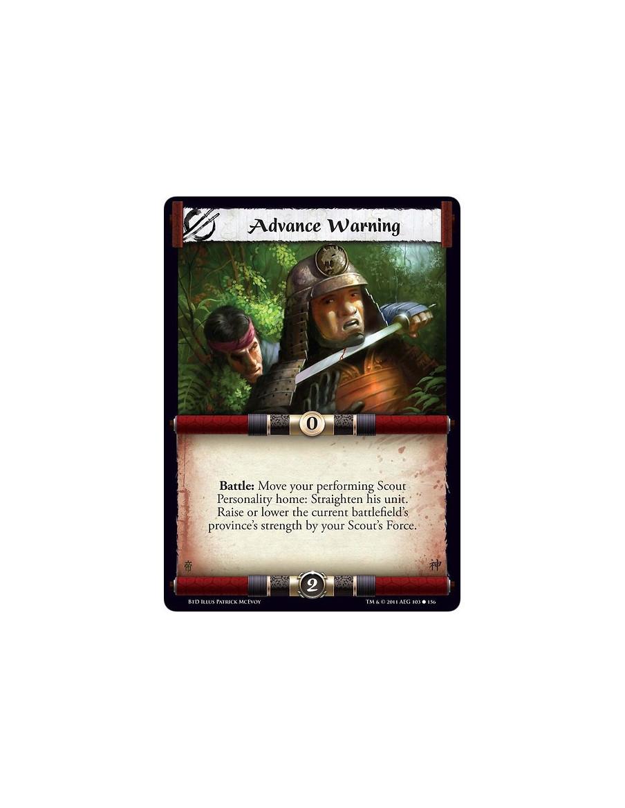 Advance Warning (Español)  - Battle: Move your performing Scout Personality home: Straighten his unit. Raise or lower the curren