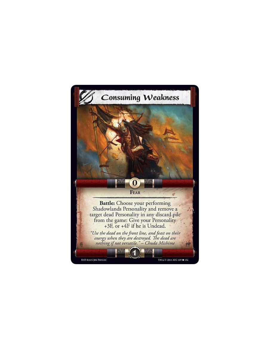 Consuming Weakness (Spanish)  - FearBattle: Choose your performing Shadowlands Personality and remove a target dead Personality 