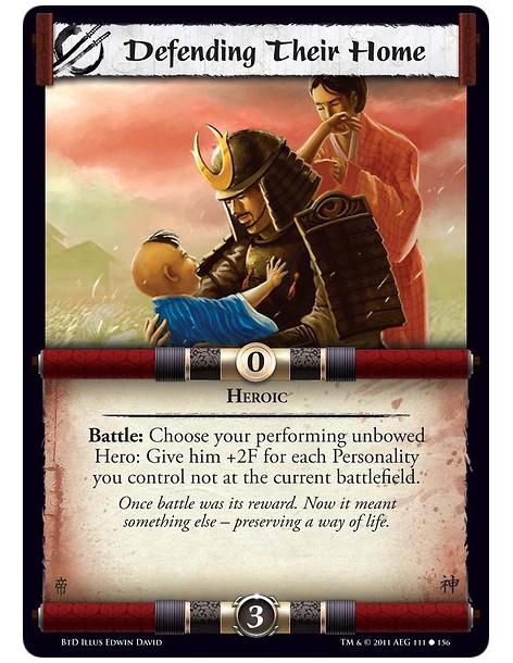 Defending Their Home (Spanish)  - HeroicBattle: Choose your performing unbowed Hero: Give him +2F for each Personality you contr