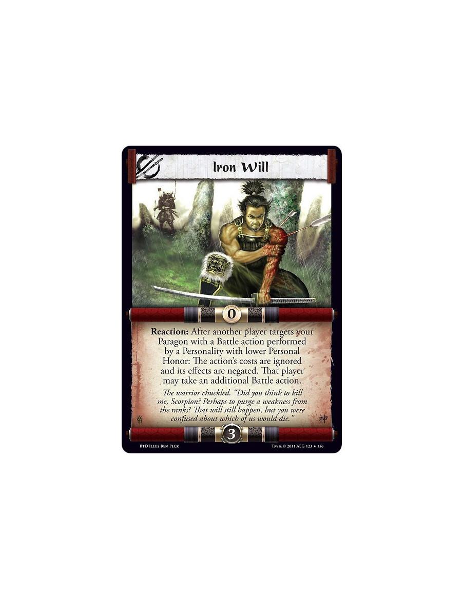 Iron Will  - Reaction: After another player targets your Paragon with a Battle action performed by a Personality with lower Pers