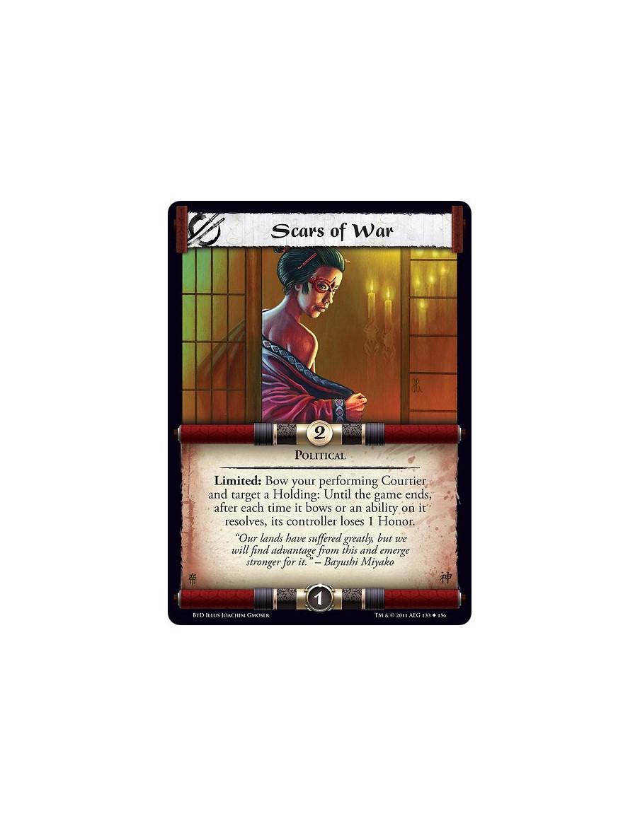 Scars of War  - PoliticalLimited: Bow your performing Courtier and target a Holding: Until the game ends, after each time it bow