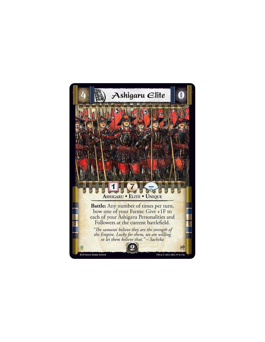 Ashigaru Elite  - Ashigaru • Elite • UniqueBattle: Any number of times per turn, bow one of your Farms: Give +1F to each of your