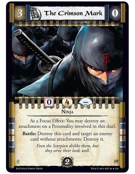 The Crimson Mark (Spanish)  - NinjaAs a Focus Effect: You may destroy an attachment on a Personality involved in this duel.Battl