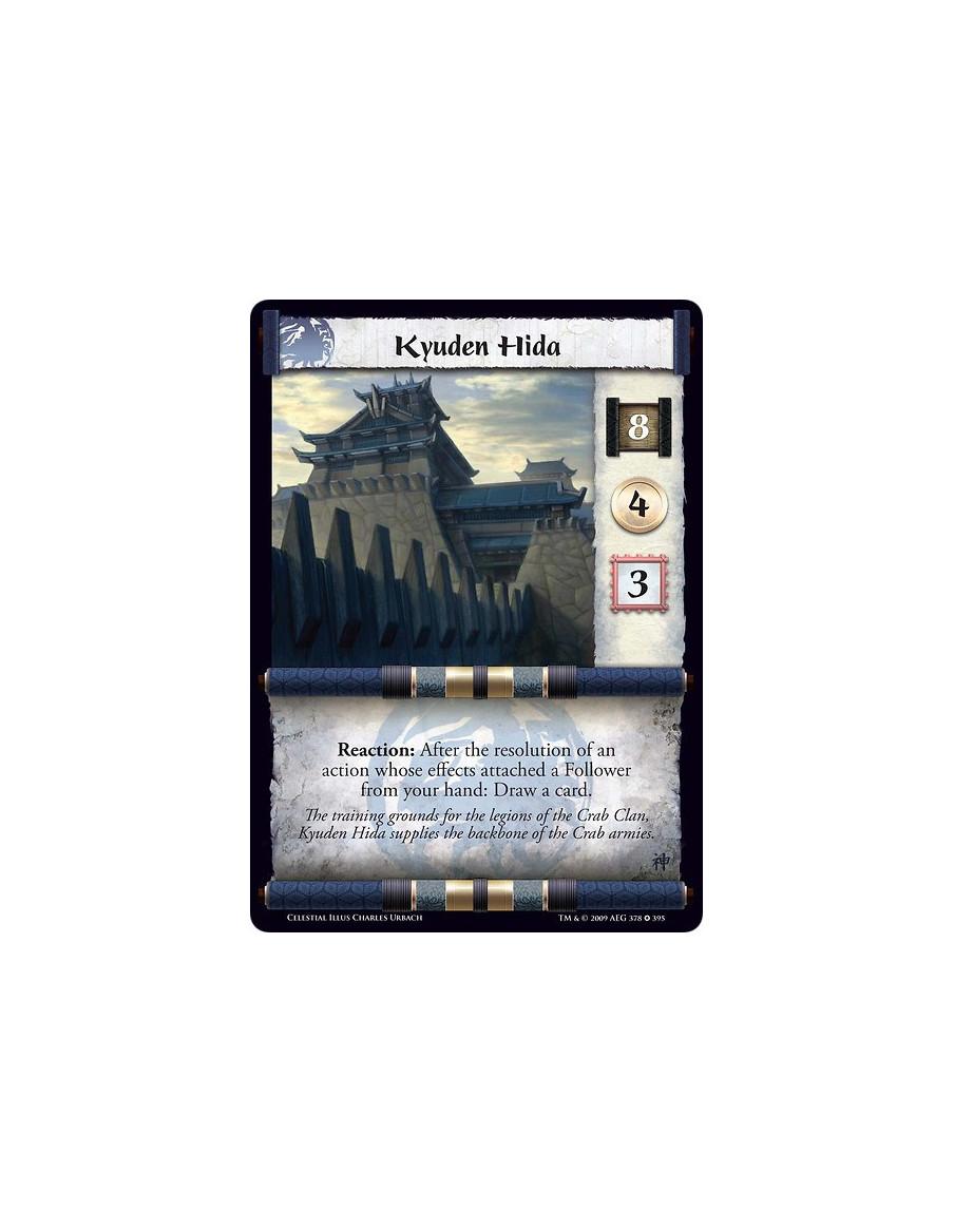 Kyuden Hida (Español)  - Reaction: After the resolution of an action whose effects attached a Follower from your hand: Draw a ca