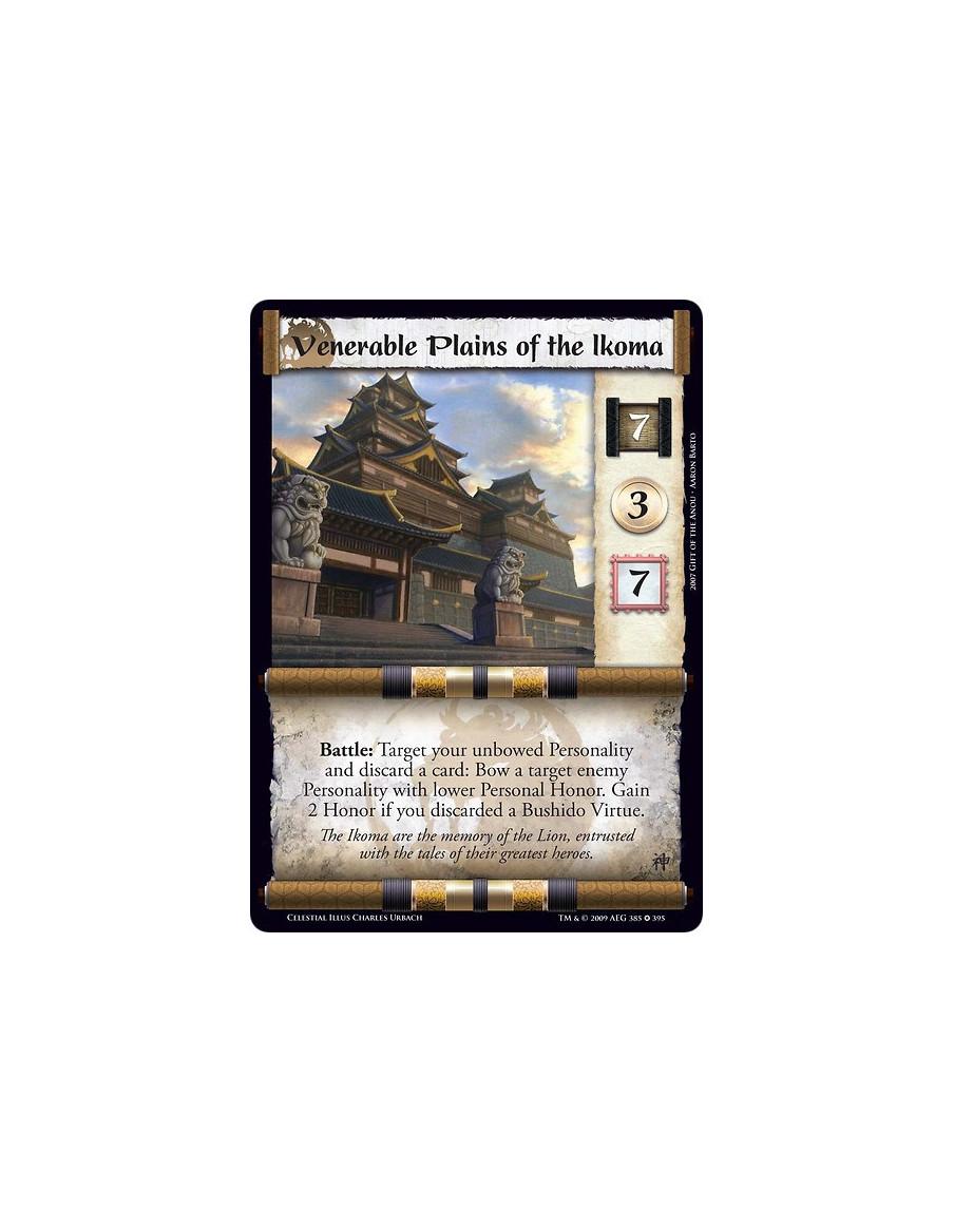 Venerable Plains of the Ikoma (Spanish)  - Battle: Target your unbowed Personality and discard a card: Bow a target enemy Person