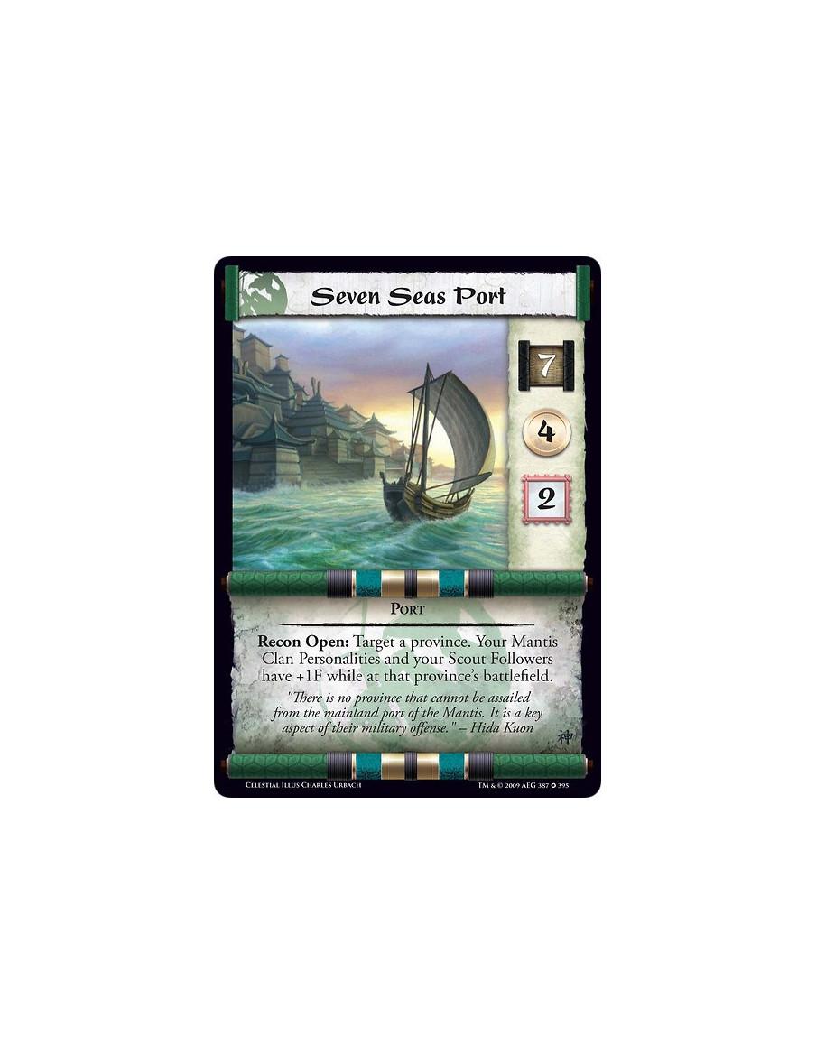Seven Seas Port FOIL  - Port Recon Open: Target a province. Your Mantis Clan Personalities and your Scout Followers have +1F whi