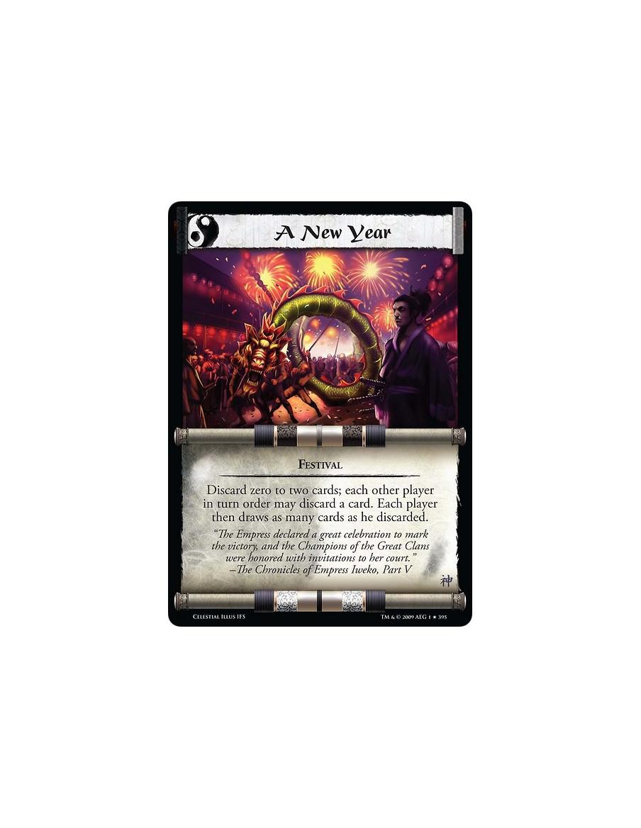 A New Year  - Festival Discard zero to two cards; each other player in turn order may discard a card. Each player then draws as 