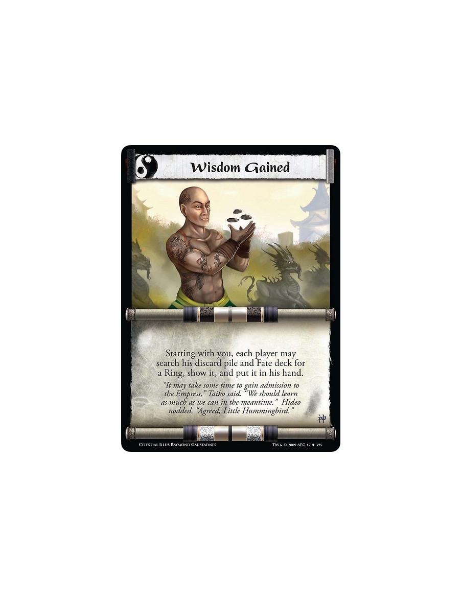 Wisdom Gained  - Starting with you, each player may search his discard pile and Fate deck for a Ring, show it, and put it in his