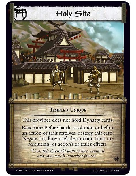 Holy Site  - Temple • Unique This province does not hold Dynasty cards. Reaction: Before battle resolution or before an action o