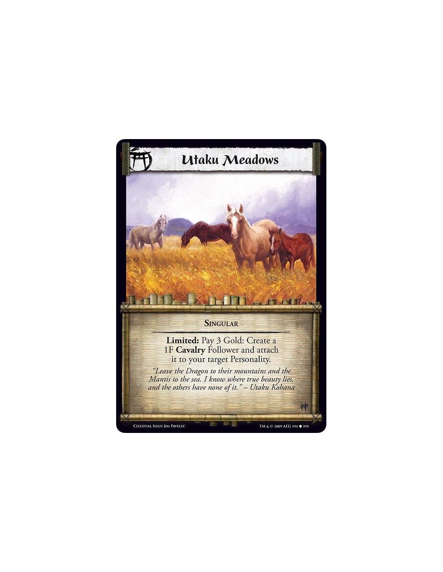 Utaku Meadows (Spanish)  - Singular Limited: Pay 3 Gold: Create a 1F CavalryFollower and attach to your target Personality.
