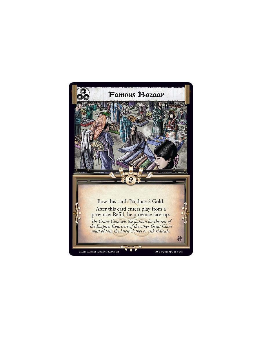 Famous Bazaar (Spanish)  - Bow this card: Produce 2 Gold. After this card enters play from a province: Refill the province face-