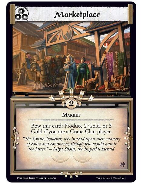 Marketplace FOIL  - Market Bow this card: Produce 2 Gold, or 3 Gold if you are a Crane Clan player