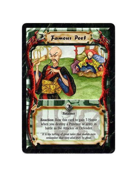 Famous Poet  - RetainerReaction: Any number of times per turn, after a battle's resolution ends, if you destroyed an army or pro