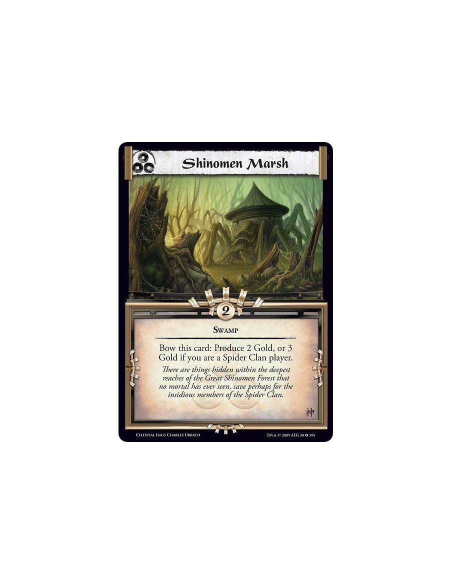 Shinomen Marsh (Español)  - Swamp Bow this card: Produce 2 Gold, or 3 Gold if you are a Spider Clan player.