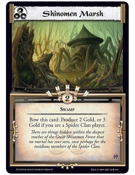Shinomen Marsh FOIL  - Swamp Bow this card: Produce 2 Gold, or 3 Gold if you are a Spider Clan player.