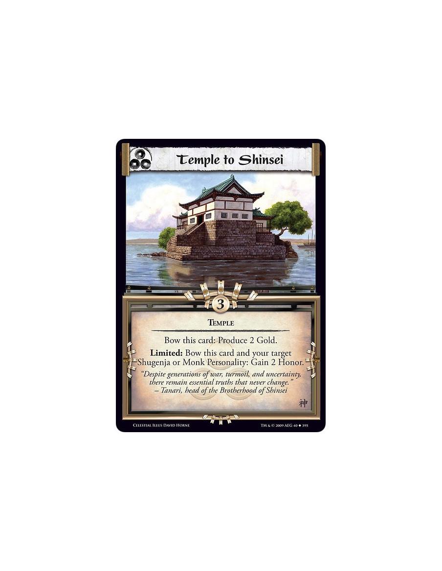 Temple to Shinsei  - Temple Bow this card: Produce 2 Gold. Limited: Bow this card and your target Shugenja or Monk Personality: 