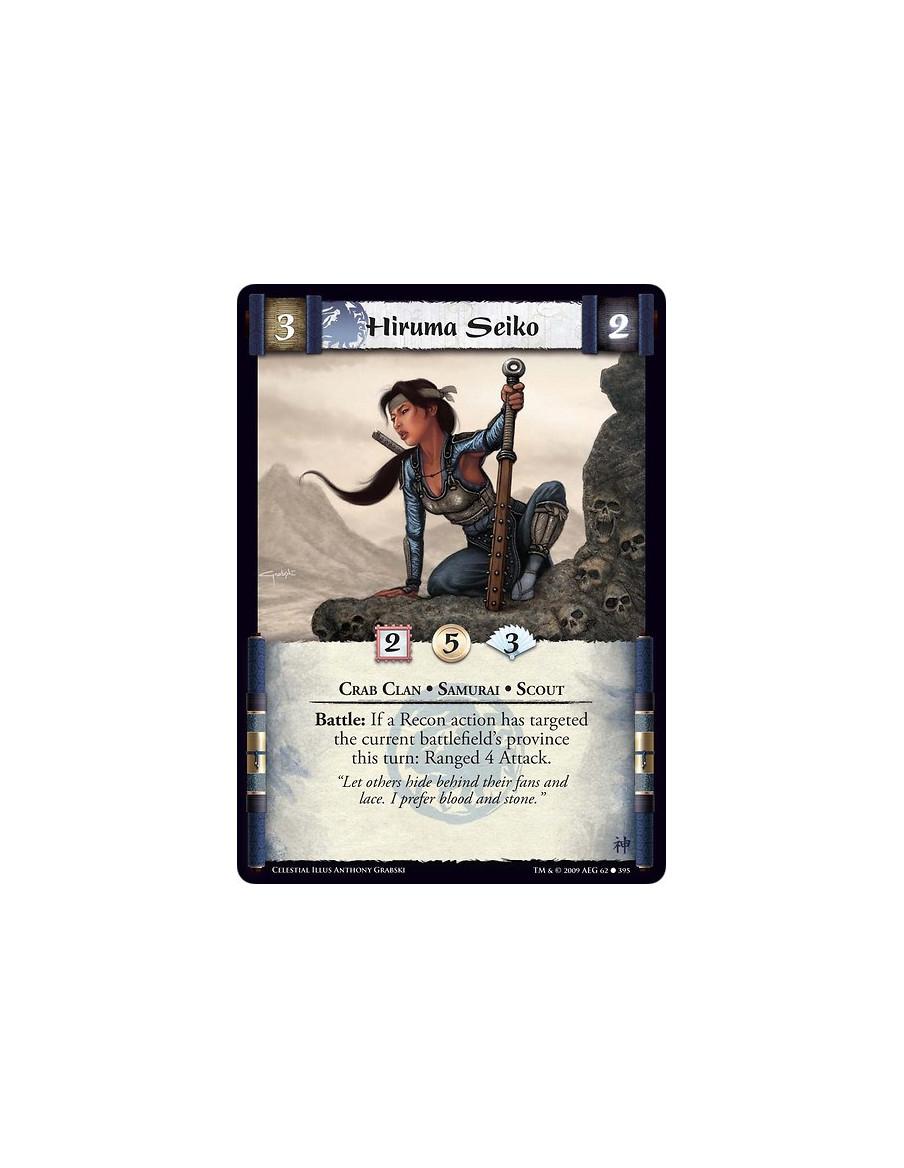 Hiruma Seiko (Spanish)  - Crab Clan • Samurai • Scout Battle: If a Recon action has targeted the current battlefield’s province 