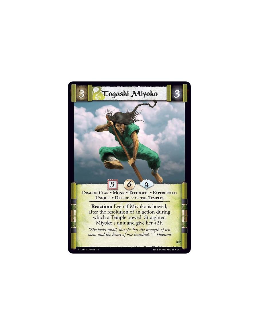 Togashi Miyoko Exp (Español)  - Dragon Clan • Monk • Tattooed • Experienced • Unique • Defender of the Temples Reaction: Even if