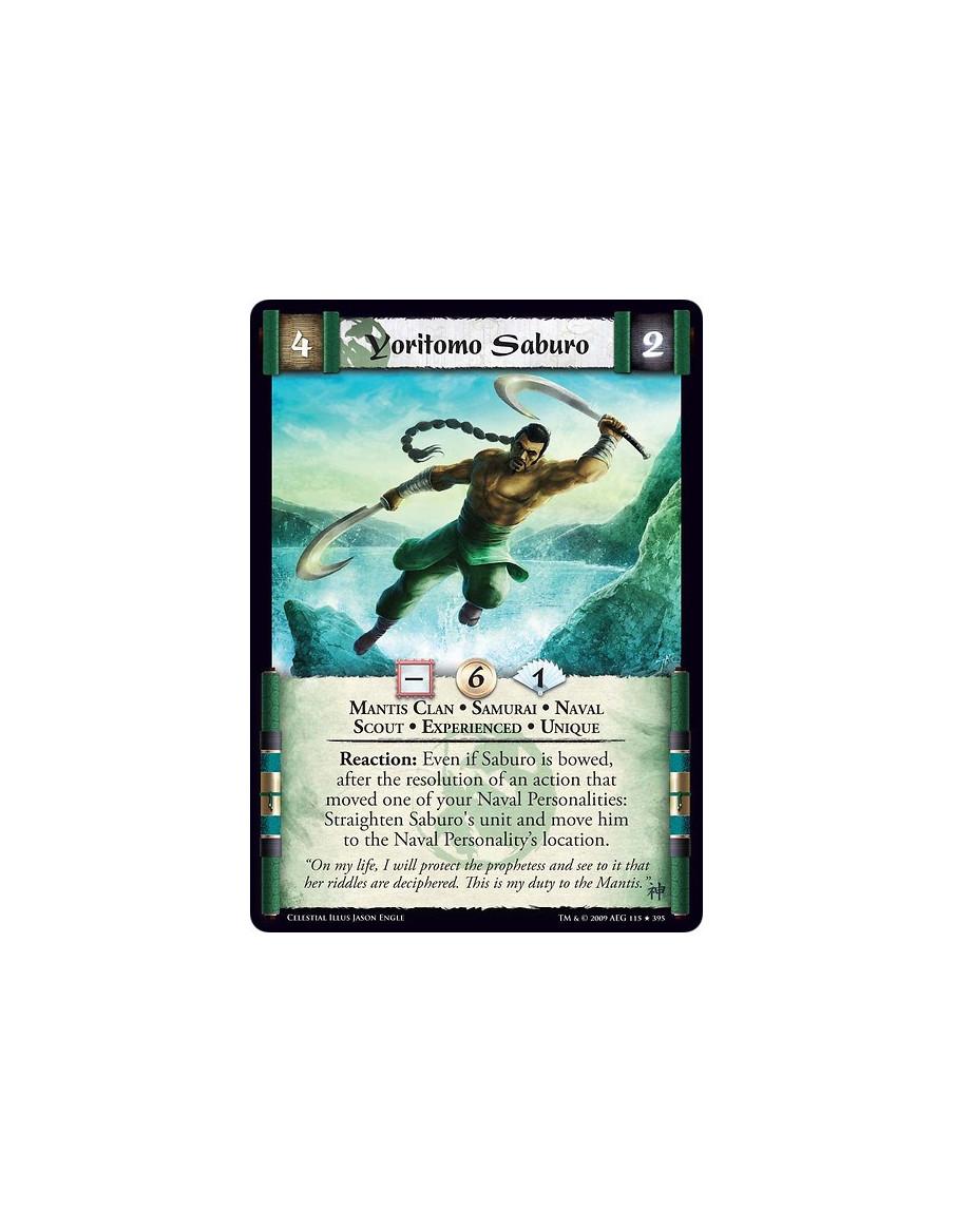 Yoritomo Saburo Exp (Spanish)  - Mantis Clan • Samurai • Naval • Scout • Experienced • Unique Reaction: Even if Saburo is bowed,