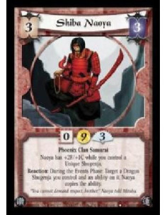 Shiba Naoya  - Phoenix Clan Samurai. Naoya has +2F/+1C while you control a Unique Shugenja. Reaction: During the Events Phase: T