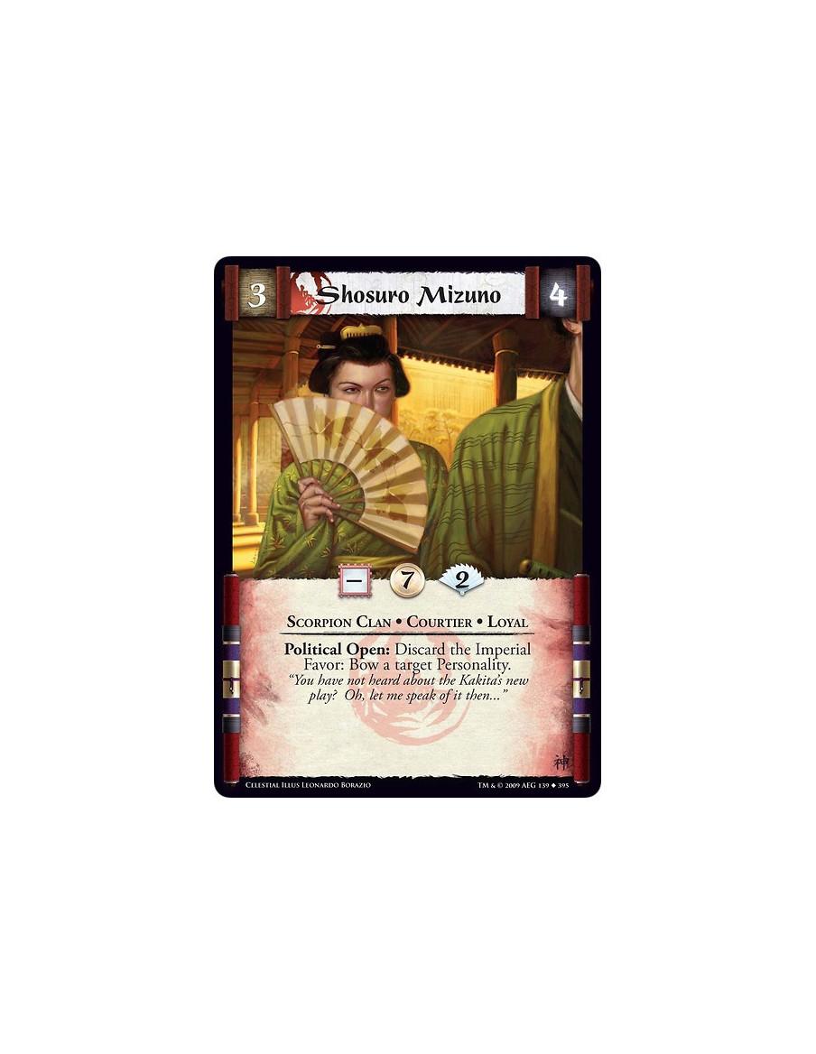 Shosuro Mizuno (Español)  - Scorpion Clan • Courtier • Loyal Political Open: Discard the Imperial Favor: Bow a target Personalit