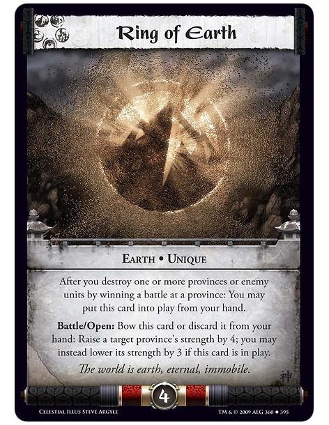Ring of Earth FOIL  - Earth • Unique After you destroy one or more provinces or enemy units by winning a battle at a province: Y