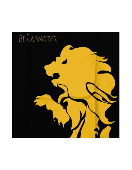 Camiseta Be Lannister. Juego de Tronos (Chico / Chica, Roja / Negra)  - Camiseta Lannister impresa por la parte delantera, later