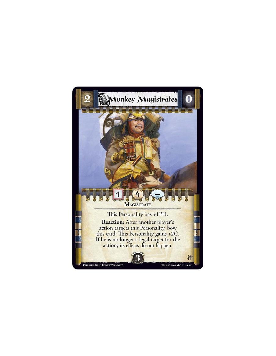 Monkey Magistrates (Spanish)  - Magistrate This Personality has +1PH. Reaction: After another player's action targets this Perso