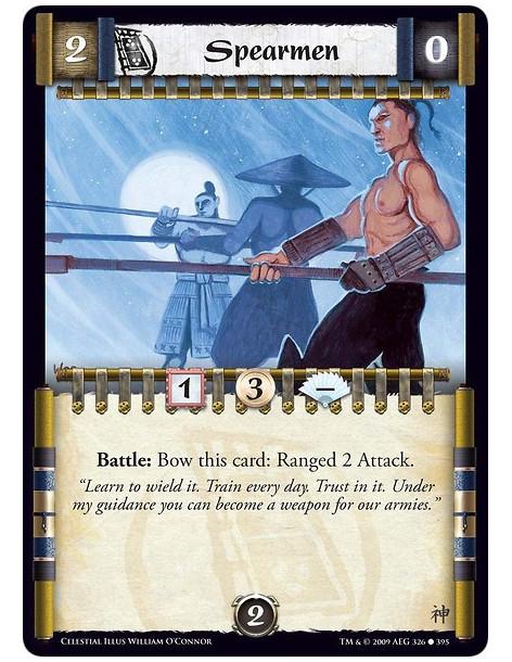 Spearmen  - Battle: Bow this card: Ranged 2 Attack.