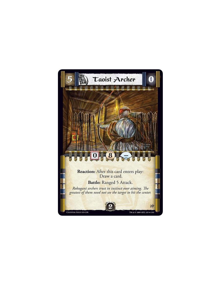 Taoist Archer  - Reaction: After this card enters play:Draw a card. Battle: Ranged 5 Attack.