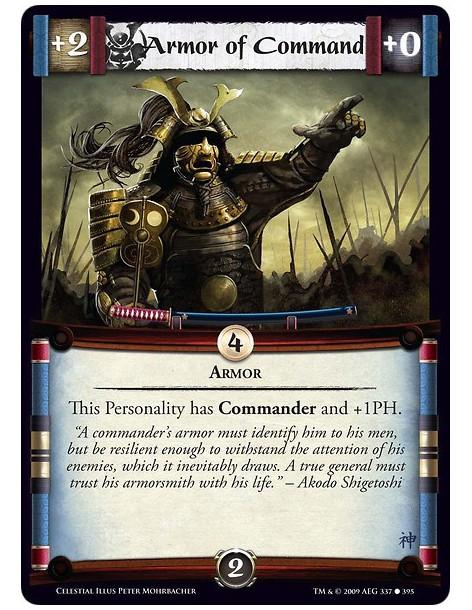 Armor of Command  - Armor This Personality has Commander and +1PH.