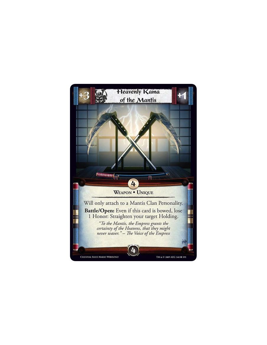Heavenly Kama of the Mantis (Spanish)  - Weapon • Unique Will only attach to a Mantis Clan Personality. Battle/Open: Even if thi