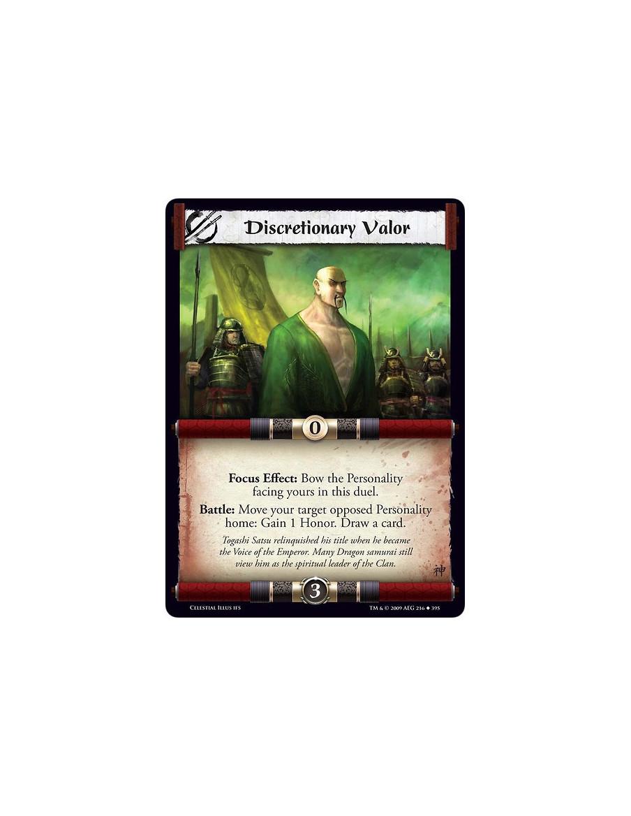 Discretionary Valor (Spanish)  - Focus Effect: Bow the Personality facing yours in this duel. Battle: Move your target opposed P