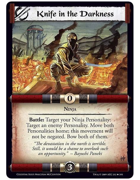 Knife in the Darkness  - Ninja Battle: Target your Ninja Personality: Target an enemy Personality. Move both Personalities home;