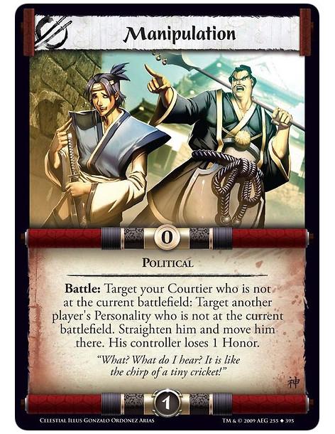 Manipulation (Español)  - Political Battle: Target your Courtier who is not at the current battlefield: Target another player's 